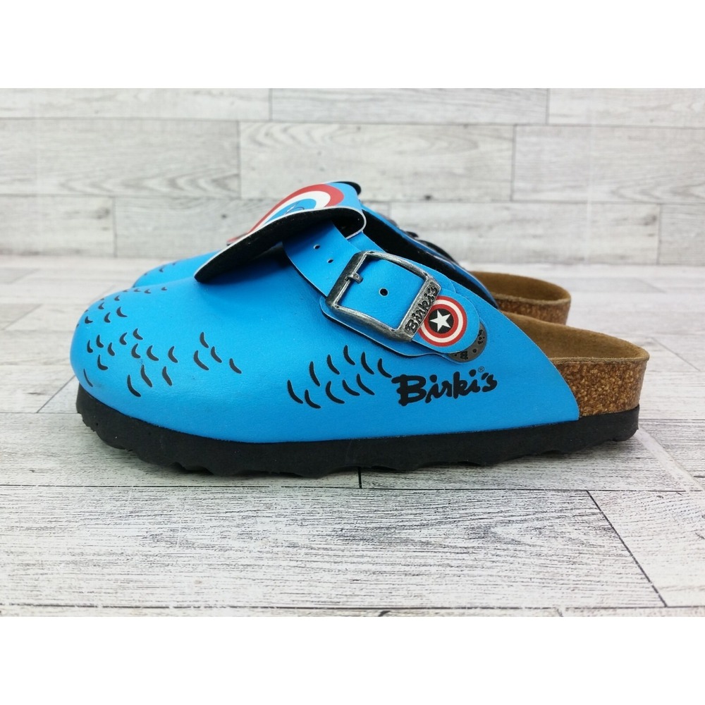 Kids Birkenstock Marvel Captain America Milano Sandals Birkis 26 8 Clogs Shoes - Picture 4 of 9